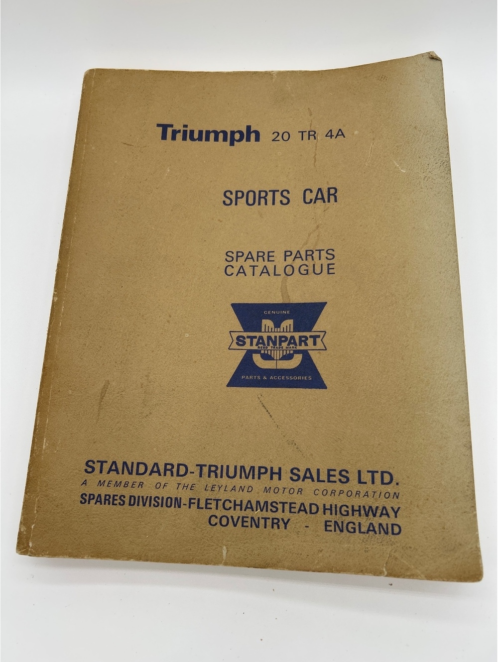 Triumph 20 TR4A Sports Car Spare Parts Catalogue